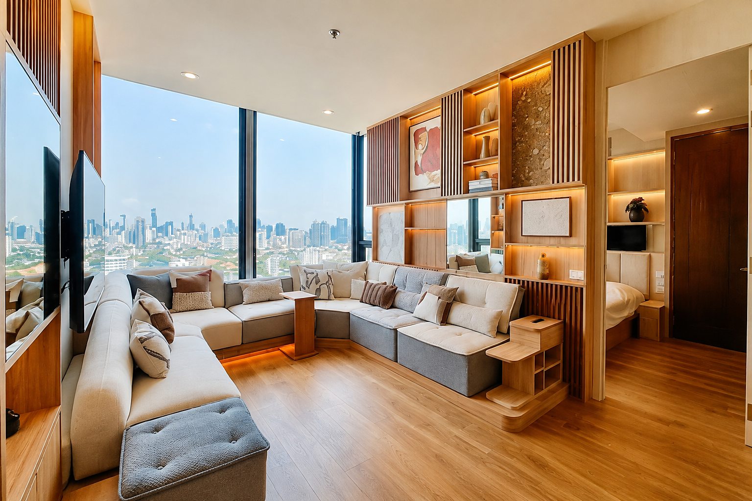 Noble Form Thonglor: Living room with city view